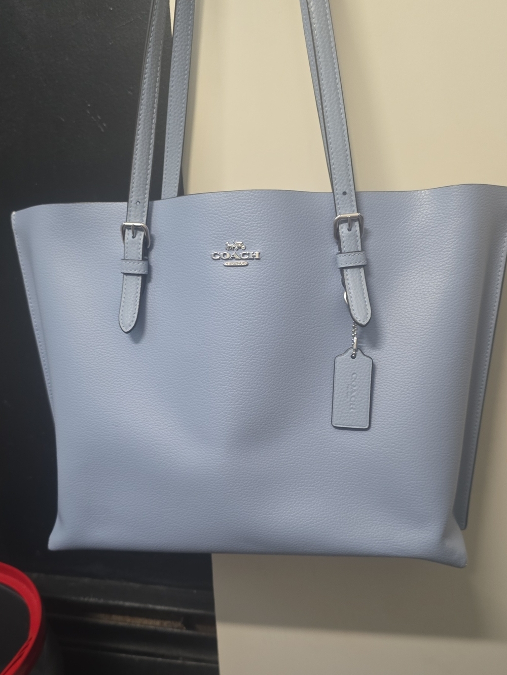 Coach Light Blue Pebbled Leather Tote with Tag